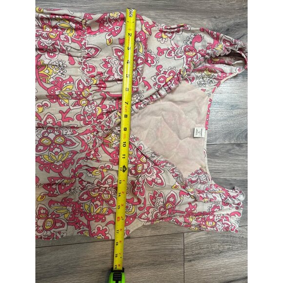 Old Navy Womens V Neck Floral Swing Ruffle Dress L Multicolor Cotton Boho Tiered - Picture 6 of 12